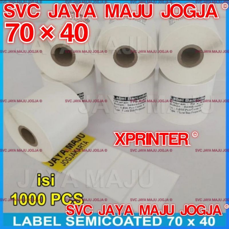 

[ XPRINTER ] 70 X 40 - 1 LINE SEMICOATED - FACE IN - ISI 1.000 PCS || CORE 1" || LABEL BARCODE THERMAL TRANSFER PAKAI RIBBON - KERTAS STICKER E-TICKET FARMASI RESEP OBAT APOTEK || 70X40 - TT426B TT426 B TT 426B TT 426 B - ISI 1000 PCS