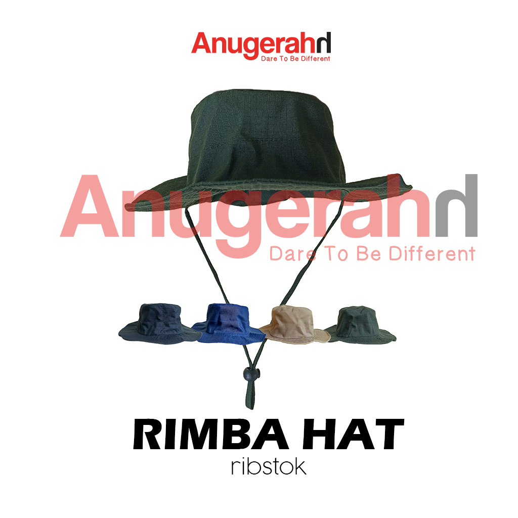 Rimba Keplek Ribstok Topi Rimba Ripstok Bucket Hat Hiking Unisex Polos Custom Ribstok / Bucket Hat /