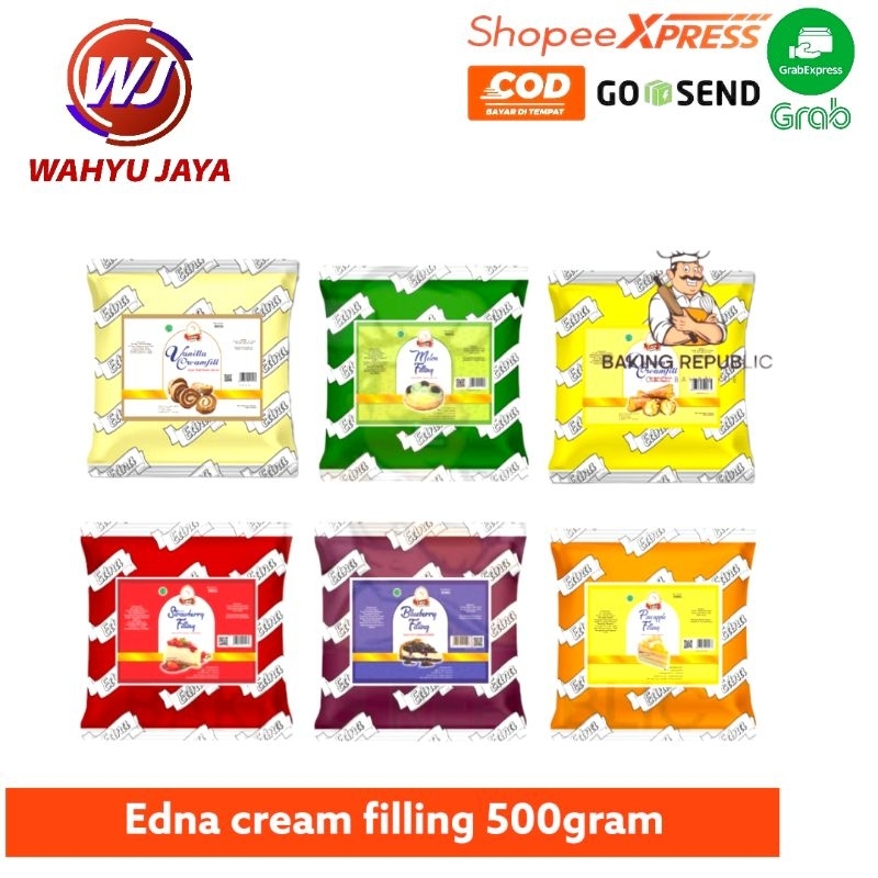 

Edna Filling Selai Melon/Strawberry/Blueberry/Nanas/Durian/Vanilla 500gr