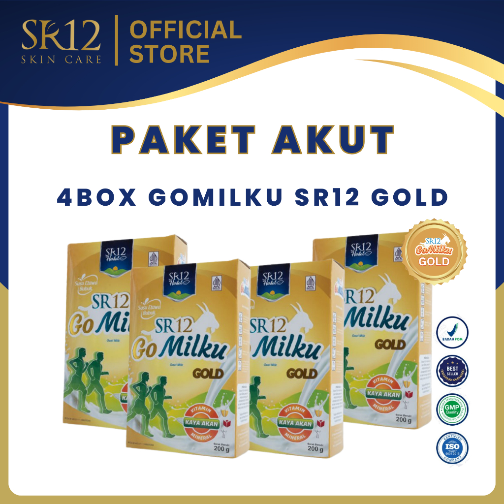 

GoMilku SR12 Gold 4 Box - Susu Etawa Premium Cegah Pengapuran Tulang, Nyeri Sendi dan Rematik 100% Original