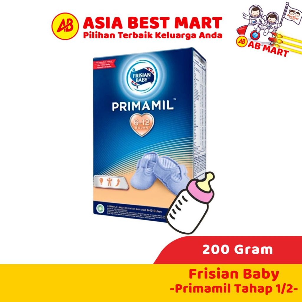 Frisian Baby Primamil 200gr Tahap 1/2 Susu Bubuk Formula Untuk Bayi 0-6 Bulan 6-12 Bulan Pertumbuhan