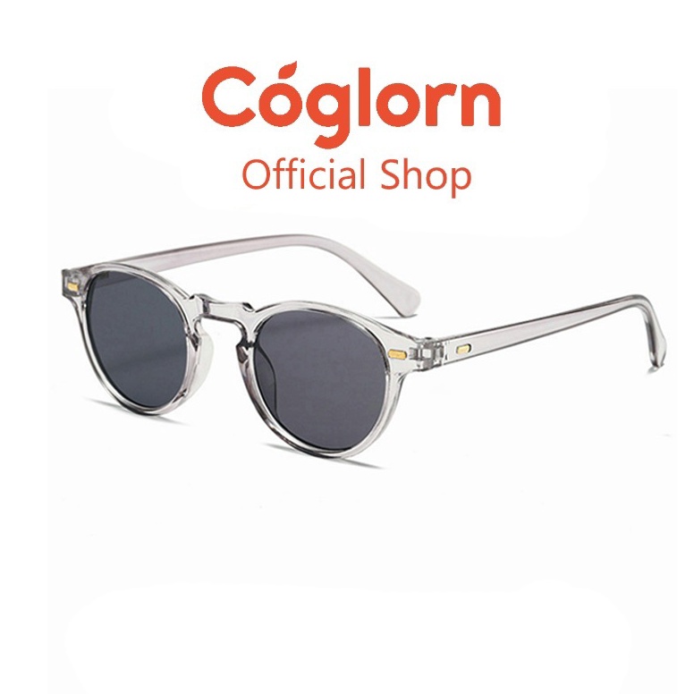Coglorn Kacamata Hitam Retro Gaya Bingkai Bulat Bingkai Kecil Tren Pria Wanita Modis Sunglasses Kual