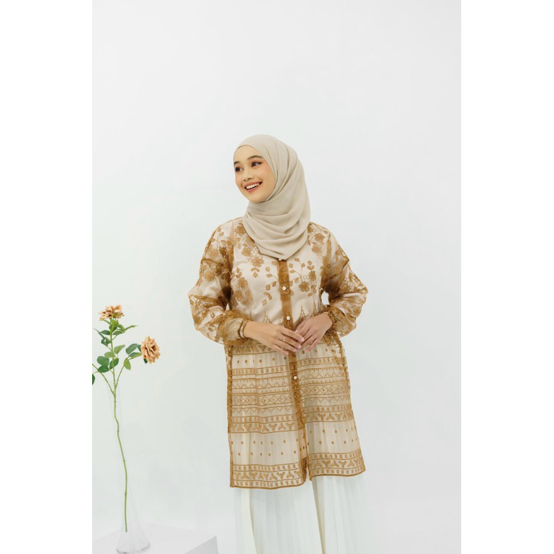 Faithijab - Gauri Tunik (only tunik/tanpa inner) tunik brokat / tunik kondangan / baju lebaran / dre