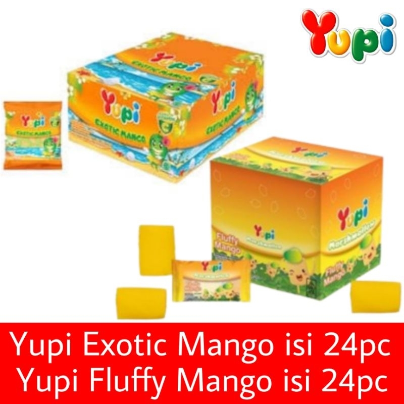 

Yupi Fluffy Marshmallow Mango Exotic Mangga isi 24pc