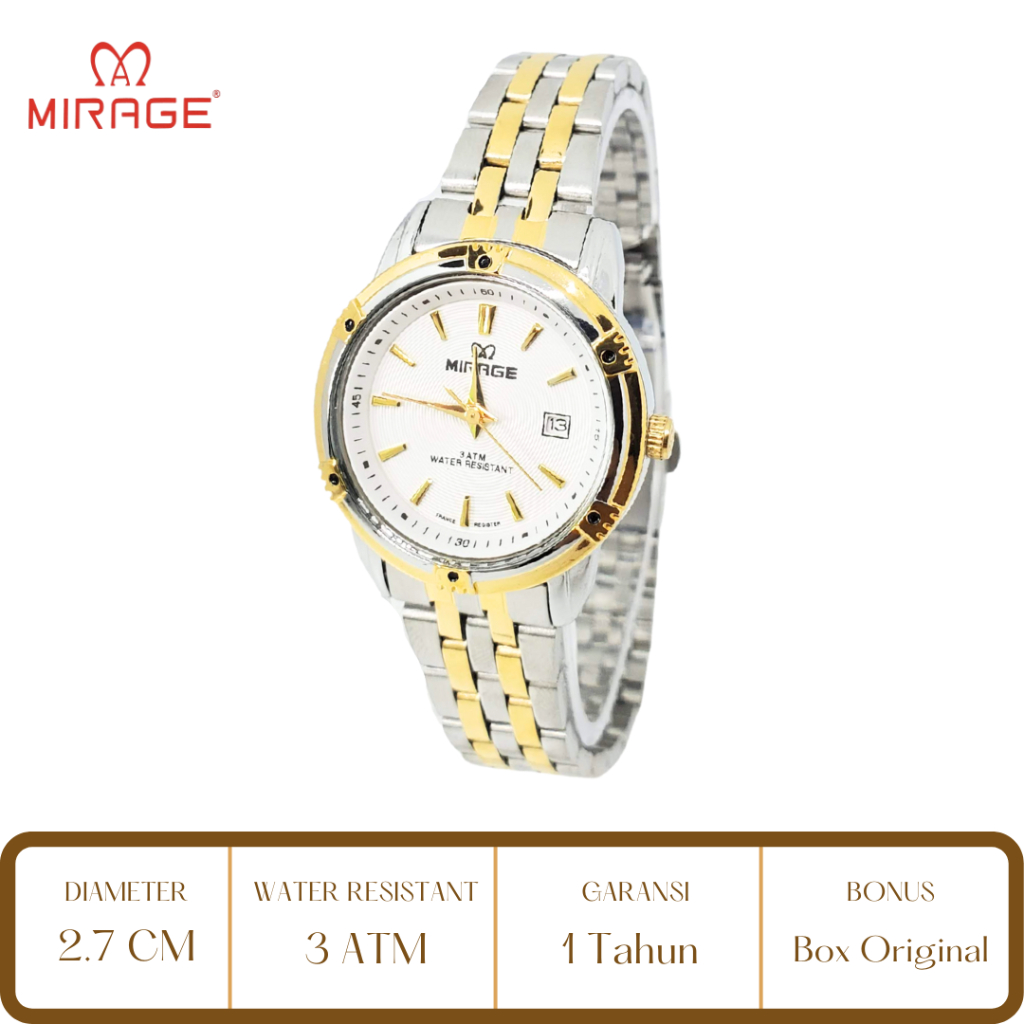 Mirage Watch Official Jam Tangan Wanita Mirage Kombinasi 8602 BRP L
