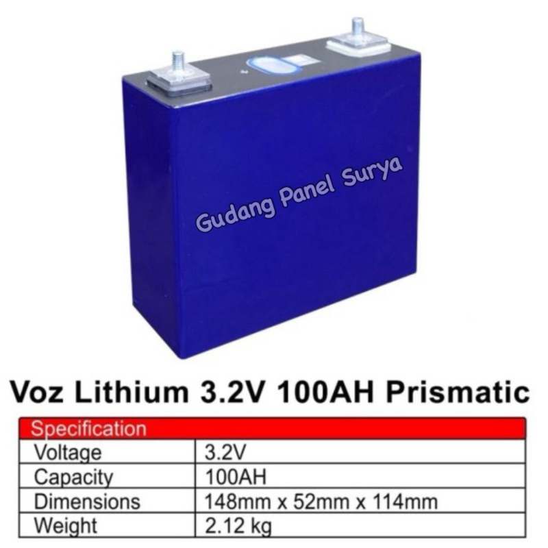 Battery Lithium Voz Lithium 3.2V 100AH Prismatic 3,2v 100ah prismatik baterai
