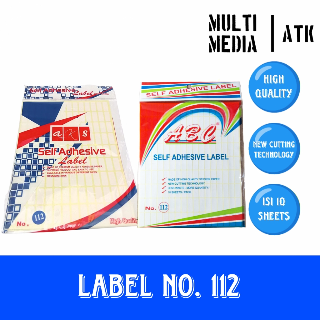 

LABEL NO. 112 / LABEL NAMA / TEMPELAN LABEL HARGA ISI 10 SHEET