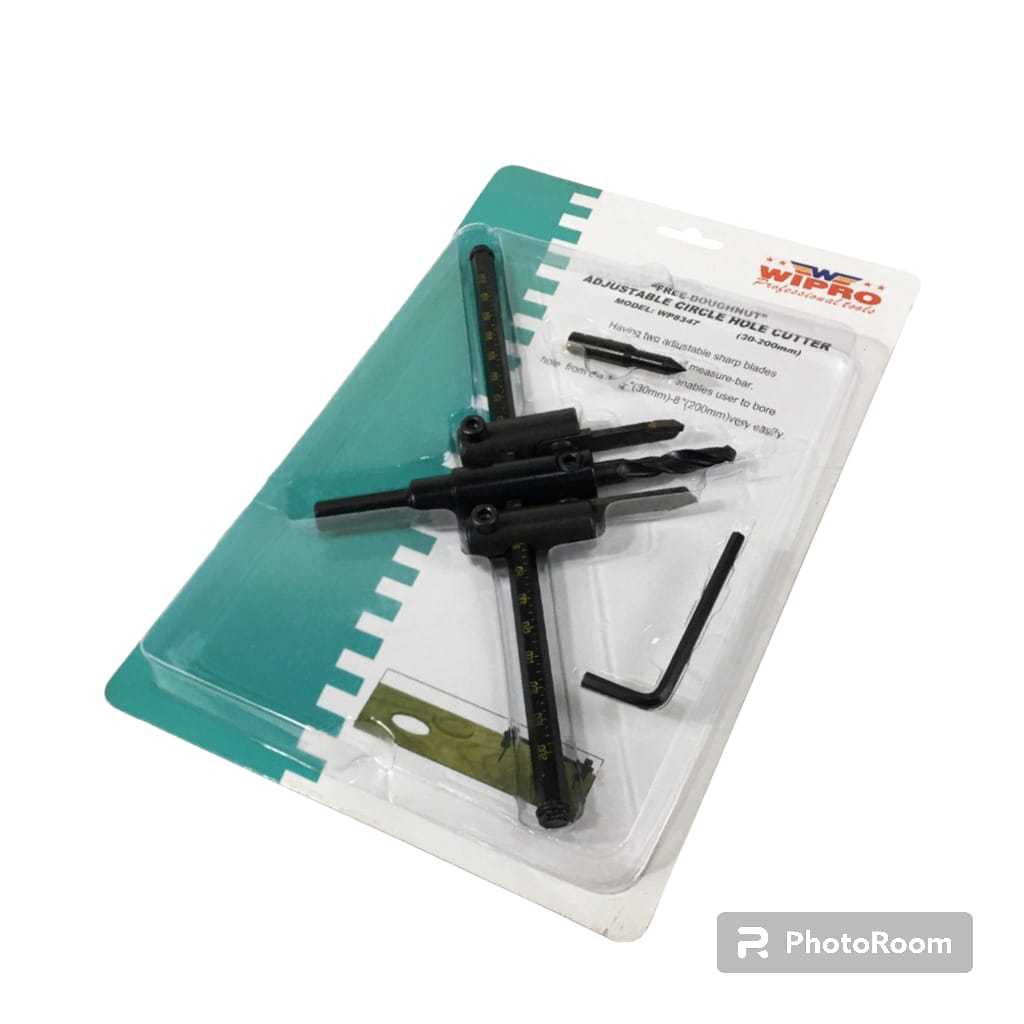WIPRO Mata Bor Jangkar Ukuran 30-200 mm / Adjustable Circle Hole Cutter - Mata Bor untuk Kayu, Gypsu