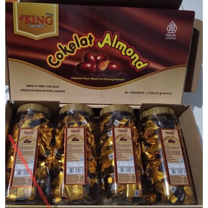 

D'KING COKLAT ALMOND / Coklat Hitam Manis Isi Kacang Almond