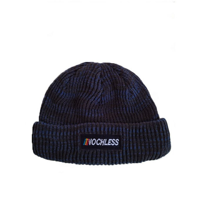 NOCHLESS-BEANIE HAT NAVY TWOTONE | topi kupluk beanie hat topi pria wanita dewasa
