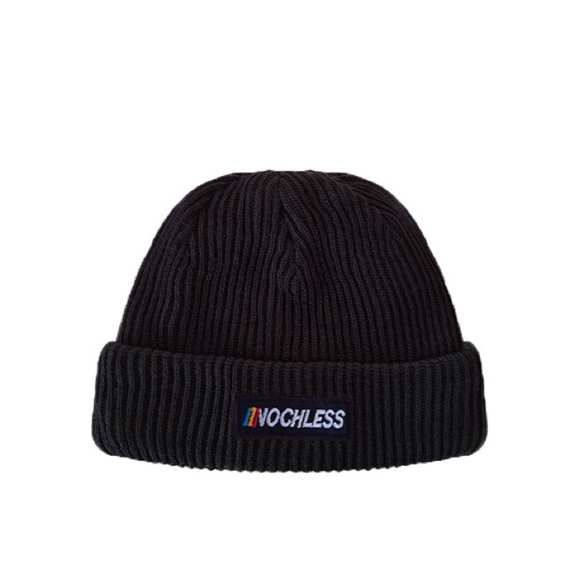 NOCHLESS-BEANIE HAT BLACK | topi kupluk beanie hat topi pria wanita dewasa