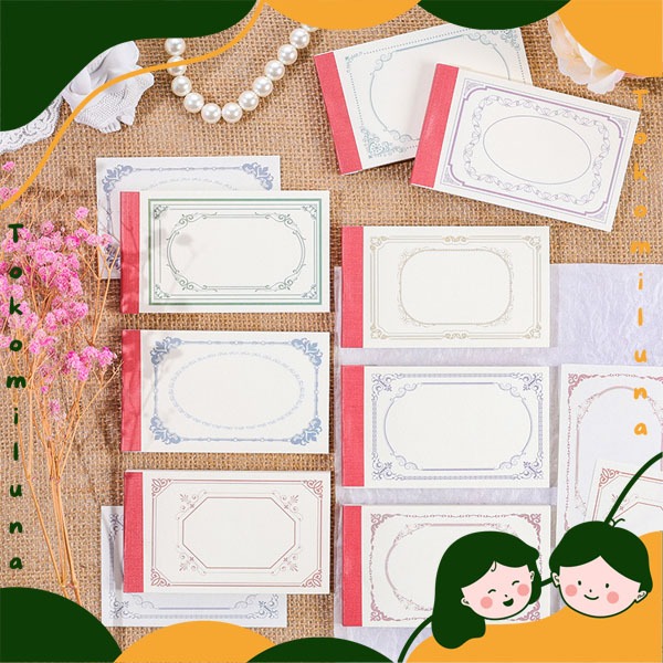 

1 set isi 50 lembar antique frame deco paper kertas hias jurnal retro vintage aesthetic scrapbook art paper HB1658