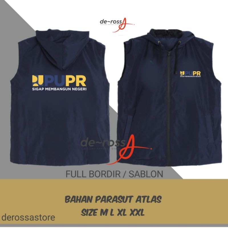 Rompi pupr atlas terbaru sablon / bordir waterproof
