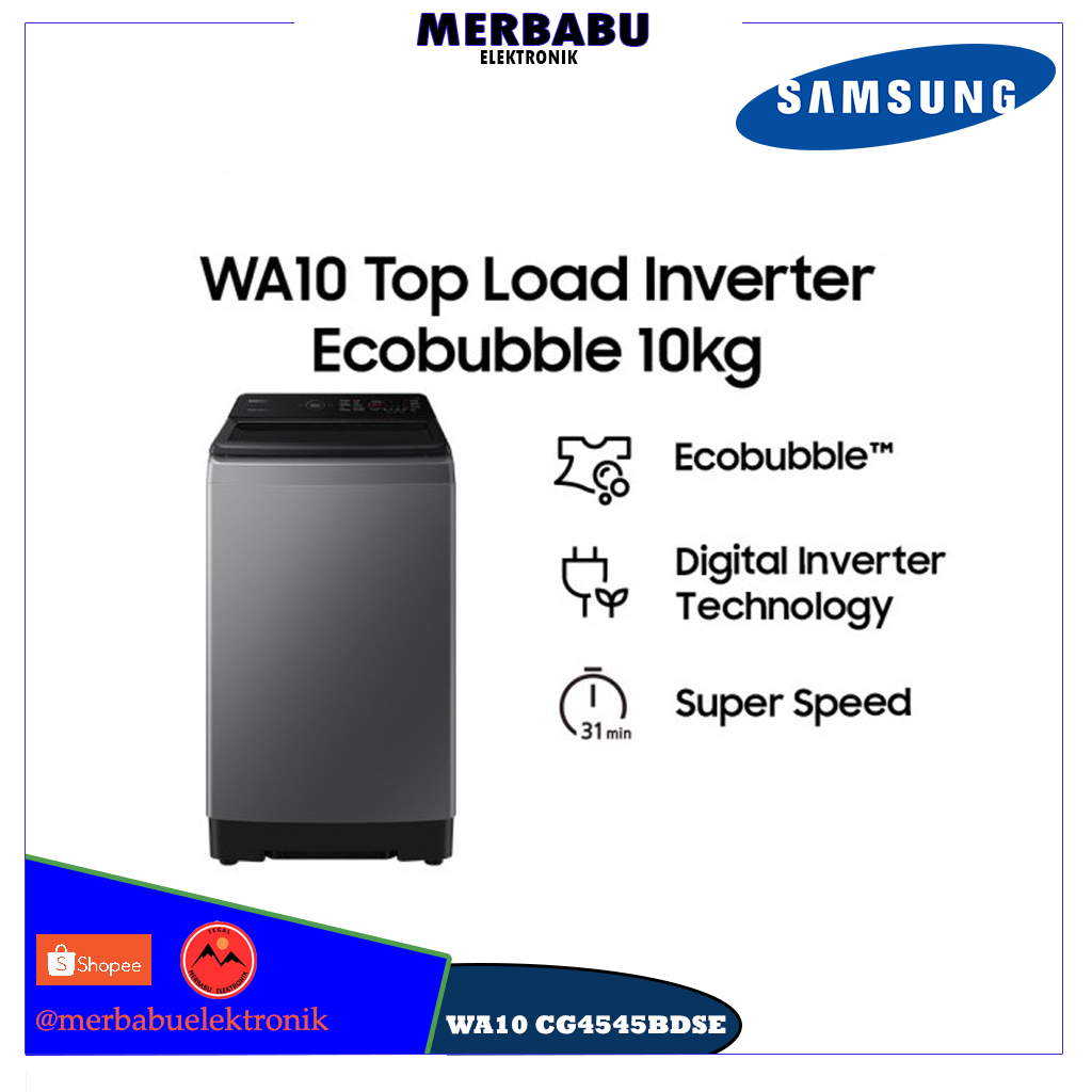 Samsung Mesin Cuci 1 Tabung Top Loading 10Kg WA10 CG4545bsde