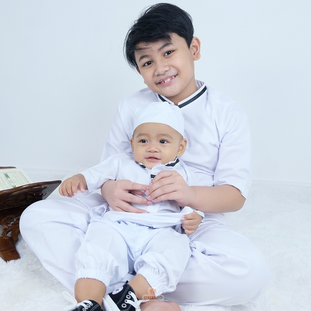 baju koko bayi 3 6 12 Bulan anak cowok laki laki muslim couple ayah dan anak ARCHI & RAFFI Baby