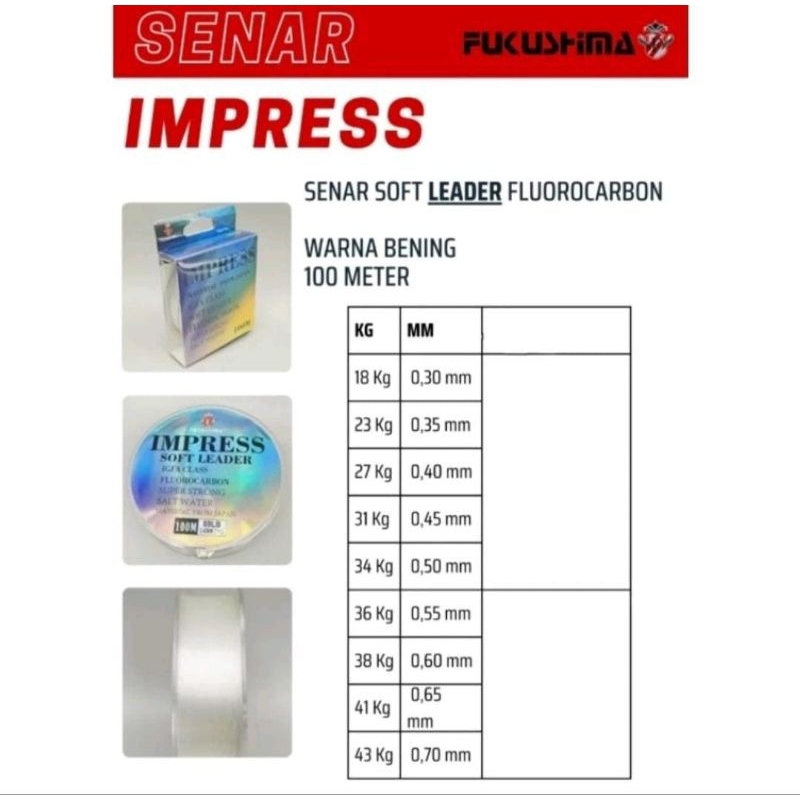 SENAR PANCING FUKUSHIMA IMPRESS FLURO CARBON