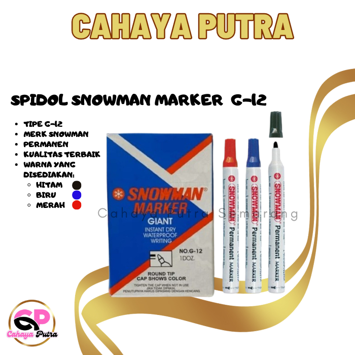 

SPIDOL PERMANEN G-12 HITAM / BIRU / MERAH