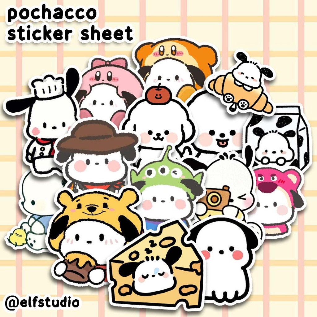 

Pochacco Stiker Pack Sanrio Aesthetic Dekorasi Tumblr Sticker Puppy Journal Diary Scrapbook Little Dog Buku Jurnal
