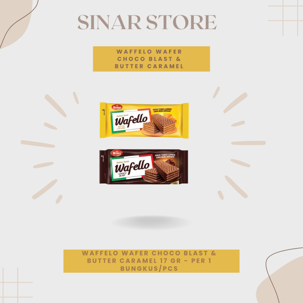 

WAFFELO WAFER CHOCO & BUTTER CARAMEL 17 GR - PER PCS