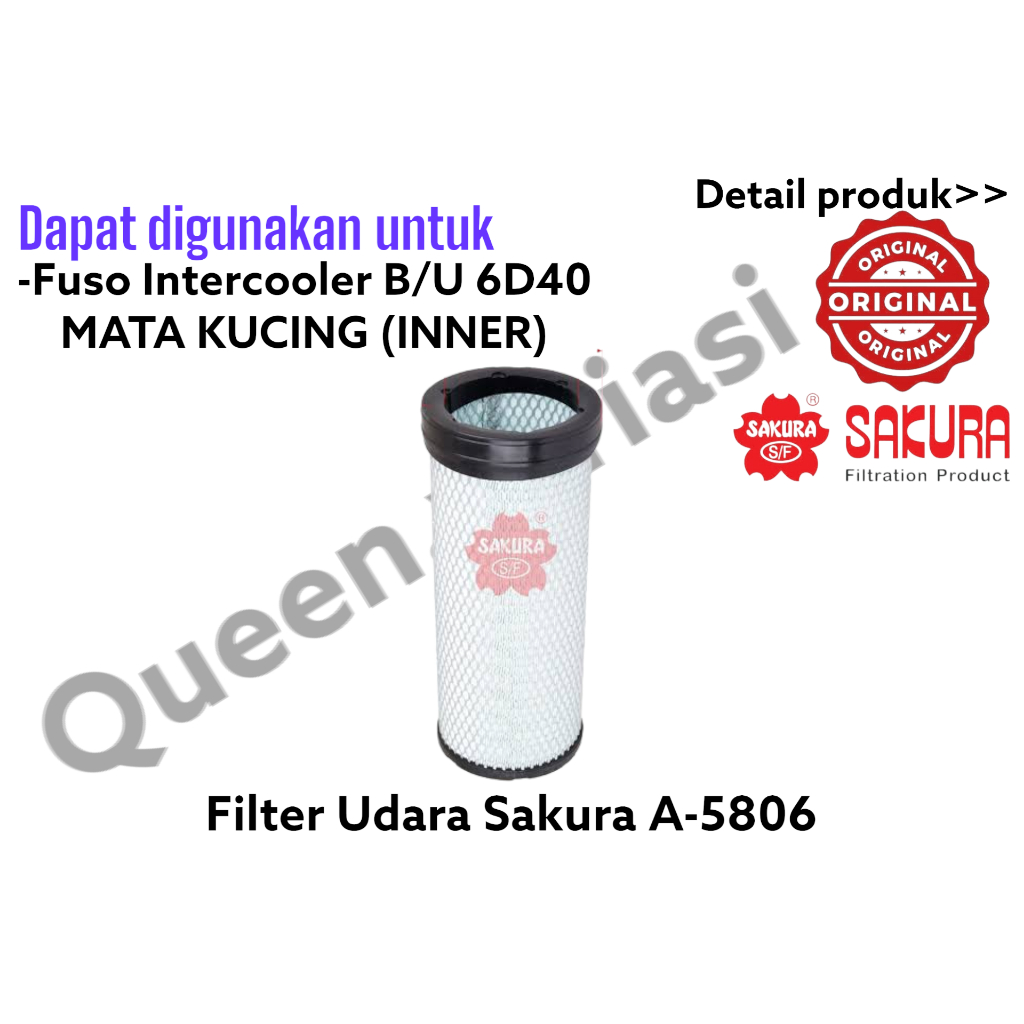 FILTER UDARA FUSO INTERCOOLER B/U 6D40 MATA KUCING (INNER) SAKURA A-5806