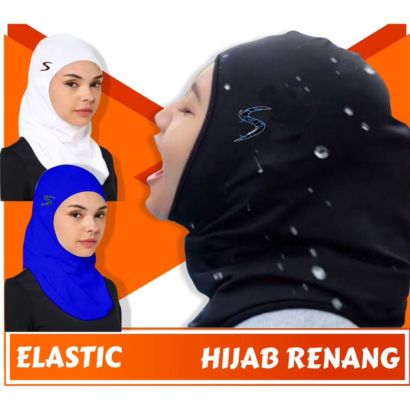 Hijab renang murah kerudung hitam polos murah jilbab sport murah topi renang anak muslimah hijab ana