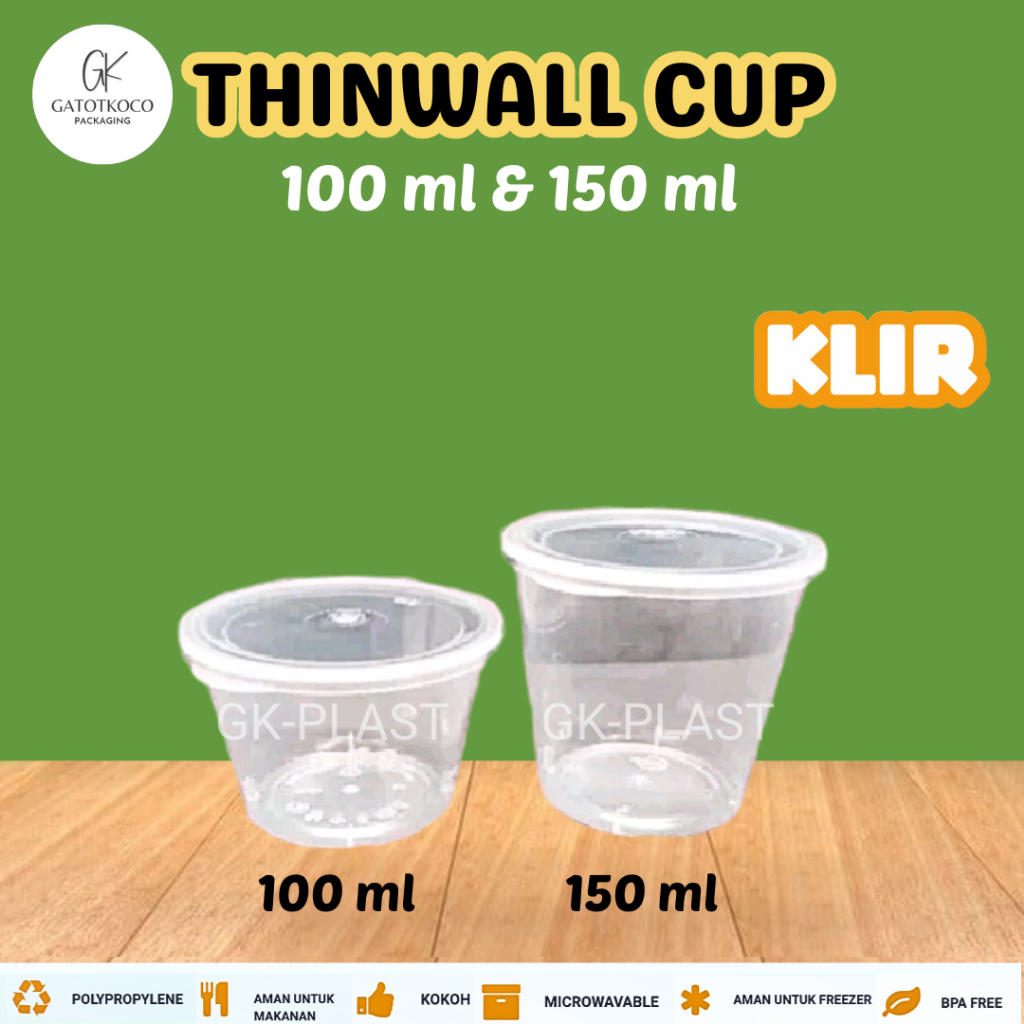 Thinwall cup / dessert cup / cup puding 100ml 150ml