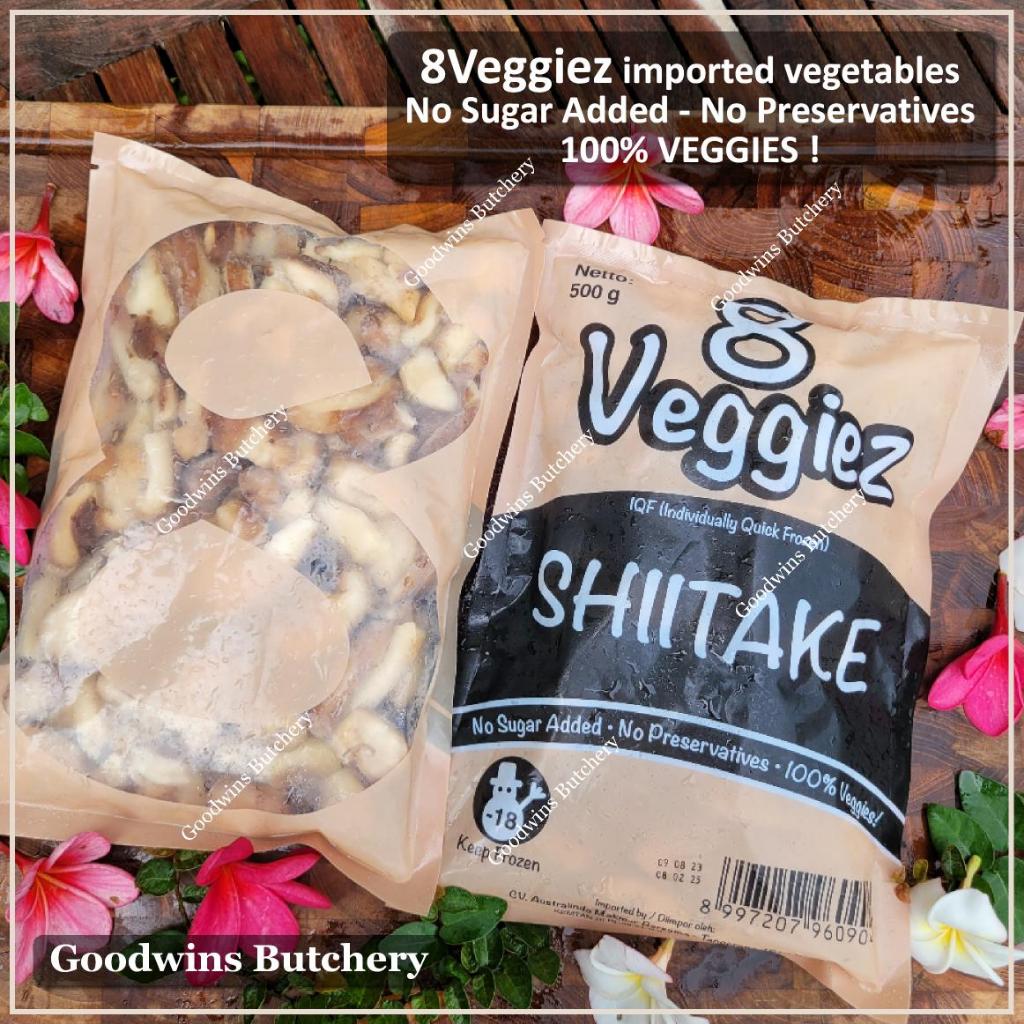 

8Veggiez SHIITAKE MUSHROOM jamur shitake beku IQF frozen 8 Veggiez 500g