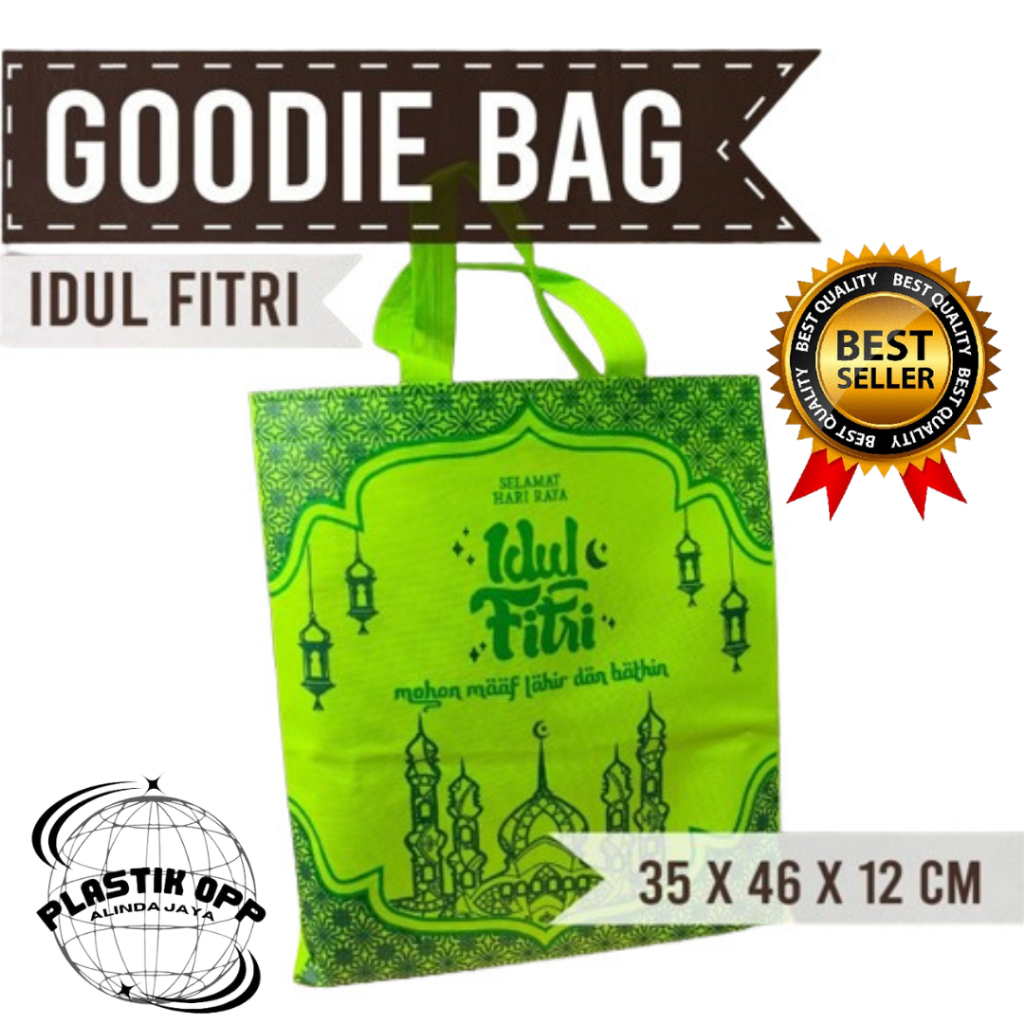 

Goodie bag Idul Fitri series 2024 [LUSINAN 12 PCS] uk 35x46x12 cm Jumbo - Goodie bag Idul Fitri -Tas hampers Lebaran