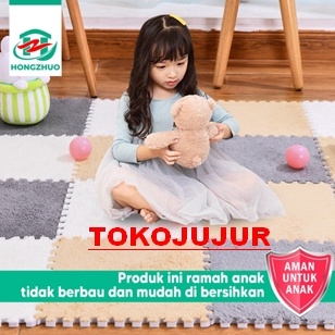 TOKOJUJUR Karpet Puzzle Bulu Pengaman Bayi Pelindung Kepala Balita Anak Ukuran 3x3 cm Alas Lantai De