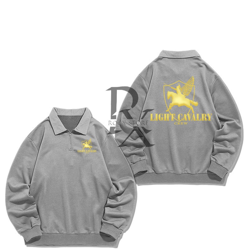 Half Zip Half Zipper Owen Knight LIGHT CAVALRY Crew Wind Breaker Manhwa Outfit