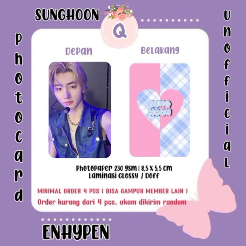 Photocard ENHYPEN - SUNGHOON / Photocard Unofficial / Photocard SUNGHOON ENHYPEN