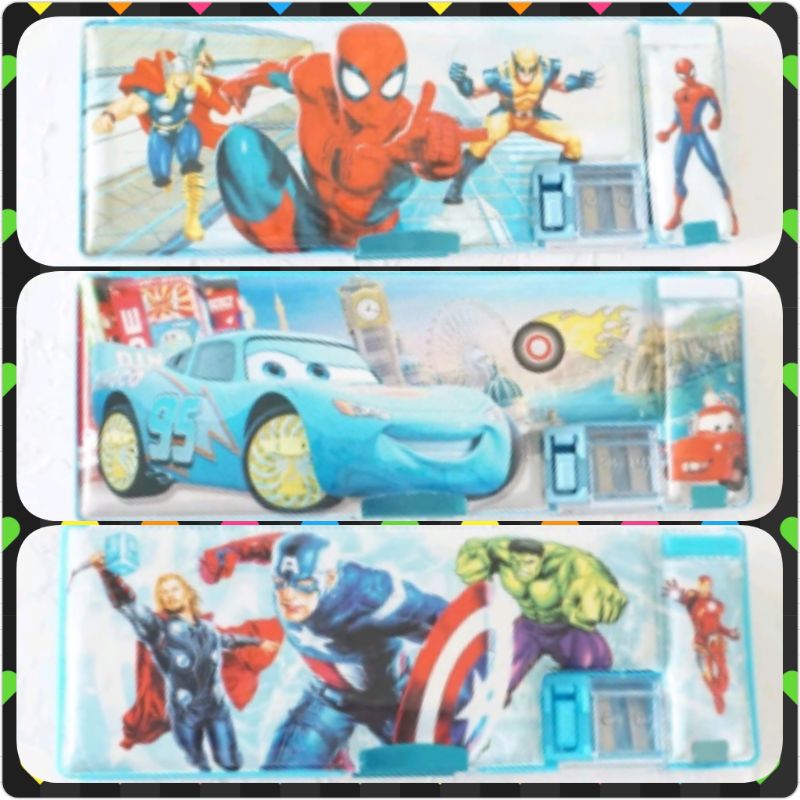 

Kotak pensil magnet Avengers 3012 / tempat alat tulis / Tempat pensil magnet gliter spiderman, cars, avengers / Kotak pensil gliter motif cowo