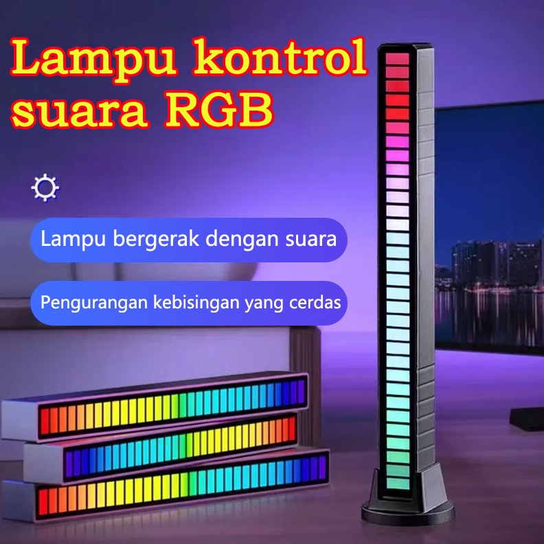 ART S22W Lampu RGB kamar rgb led strip mobil motor strip sensor suara musik running Lampu Bar Strip 