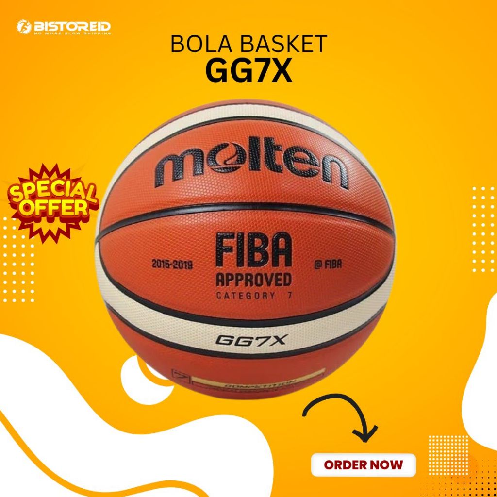 Bola Basket Ball Basketball Molten GG7X GG-7X GG 7 X PU Leather Size 7 BSID