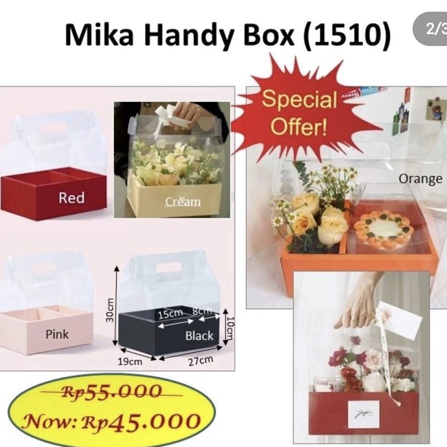 

KP8 mika handy box soft box box bunga bloom box kotak bunga 151 portable flower box box kue box hampers natal