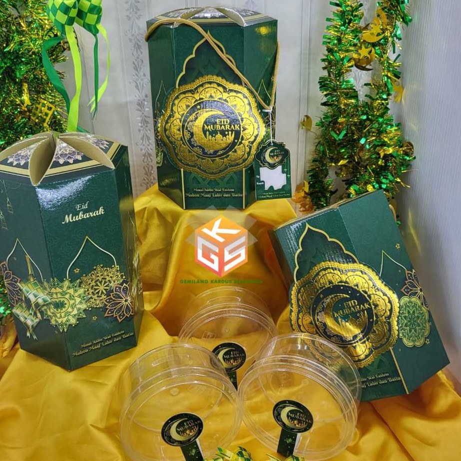 

KI3 1pcs Box Hampers IDUL FITRI FREE Hangtag I uk3 toples 5gr DUS LEBARAN Box Kue Kering LEBARAN BOX 3 toples 5gr Dus Hampers EID MUBARAK