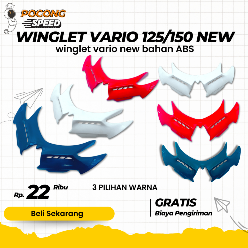 WINGLET VARIO WINGLE DEPAN VARIO 125/150 WINGLET VARIO PLASTIK WINGLET VARIO 125 WINGLET VARIO 150 W