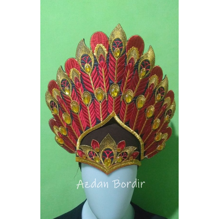 berkualitas Renda Bordir Mahkota Aksesoris Tari Siger Bulu Merak