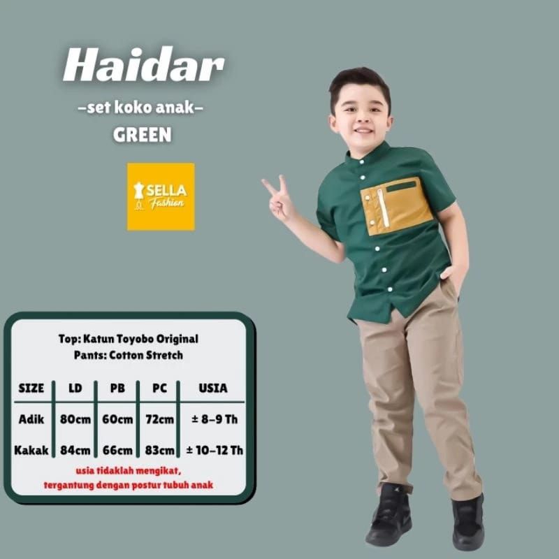 set Koko anak Haidar jotol emerald yufuku
