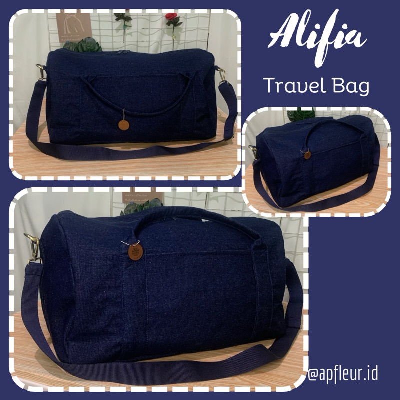 tas travel / travel bag / tas travel denim / tas baju / tas besar