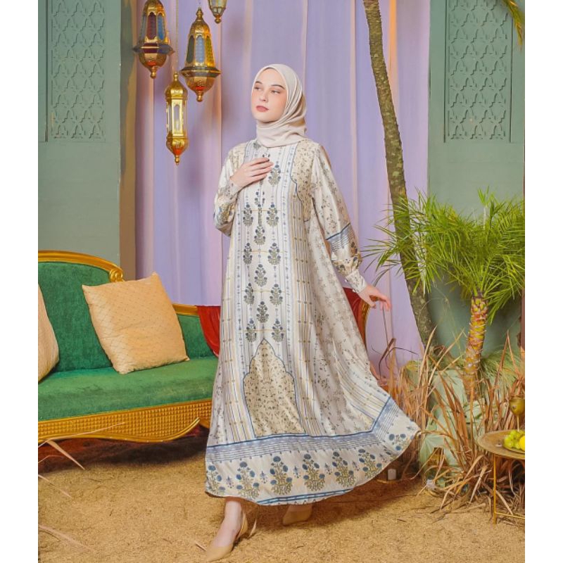 FIX DAPAT Avia Dress warna Pure size L Heaven Lights, Dress Lebaran, Dress Hari Raya, Dress terbaru