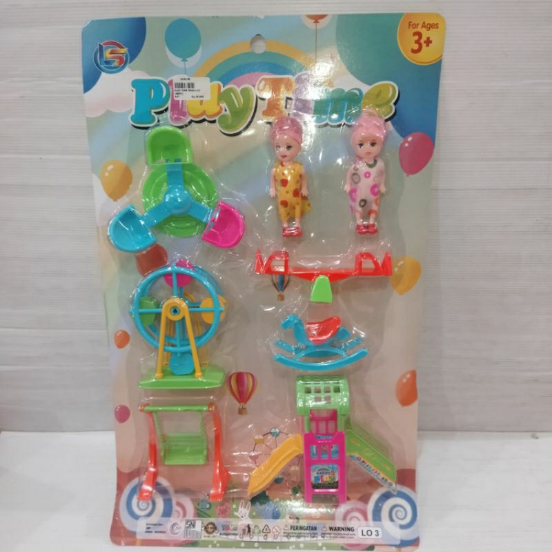 LO3 Play Time Mainan Taman Bermain Anak Perosotan Ayunan Kudakudaan
