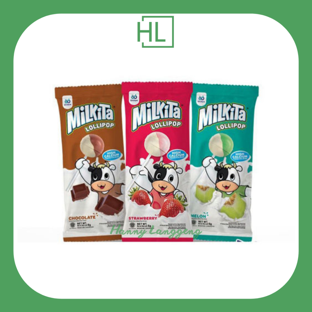 

[HL] Permen Milkita Lollipop/ Permen Susu Stoberi/ Melon/ Cokelat 1 Renceng Isi 10bungkus