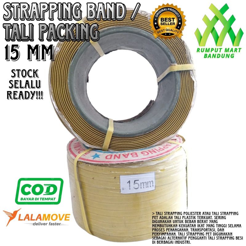 

PLASTIK STRAPPING STRAPPING BAND 15MM BERAT 7 KG TALI KUNING STRAPPING