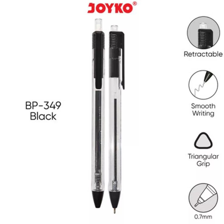 

Promo Pulpen Joyko Vokus Bp349 trans 7mm 1pak12pcs
