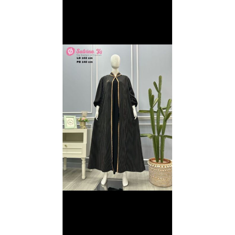 GAMIS 2IN1 ROMPI SALUR SALVINA BHN JEET BLACK LD 110 PB137 TIDAK BUSUI BY SALVINA Y.S