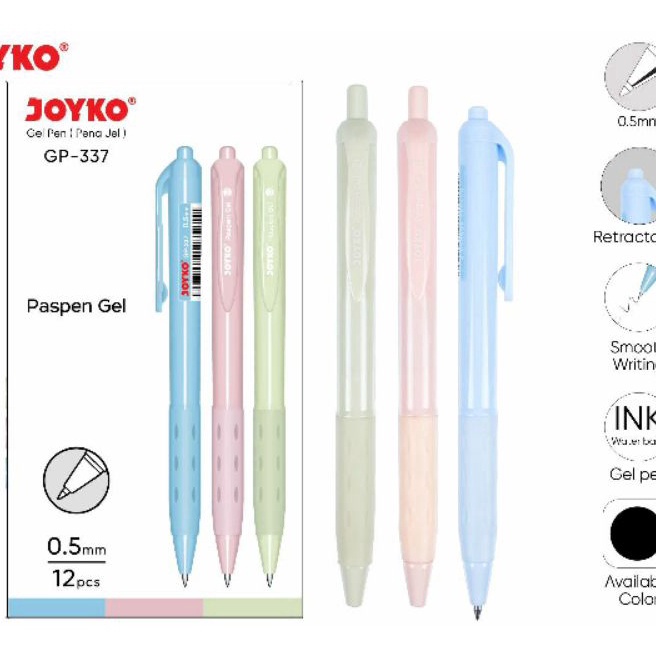 

Bonus Pulpen JOYKO PASPEN Gel Pen GP337 5mm 12 PCS