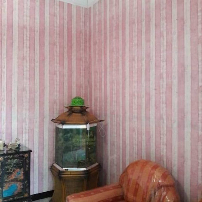 Wallpaper Dinding Sticker Dinding Kayu Garis Pink