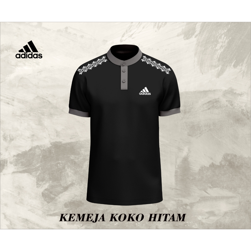 Terbaru Baju Koko Sulta Pria Kekinian Logo Adedas / Baju Koko Pria Kemko Bahan 100% Original Adem / 