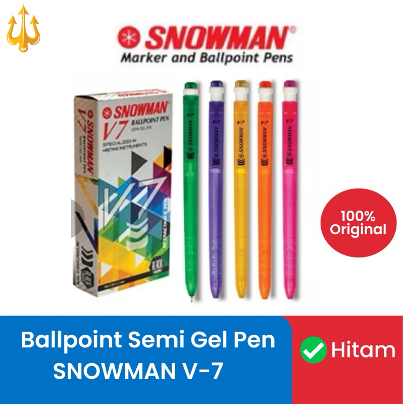 

Bolpen Pulpen Bolpoin Snowman V7 Semi Gel Pen ( 1pak/12pcs)